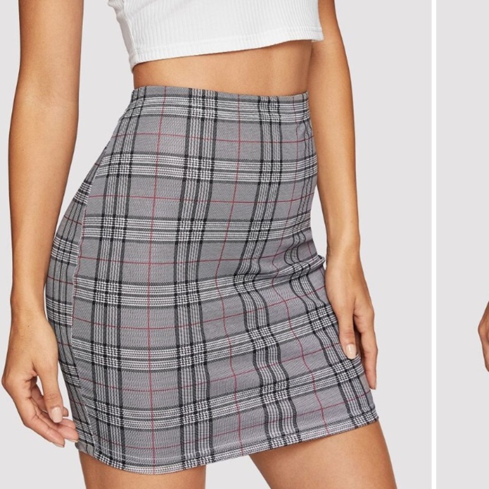 Shein Plaid Print Skirt